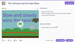 The Tortoise and the Hare Race – Scratch Animation Project