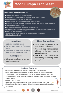 Information on each Galilean Moon
